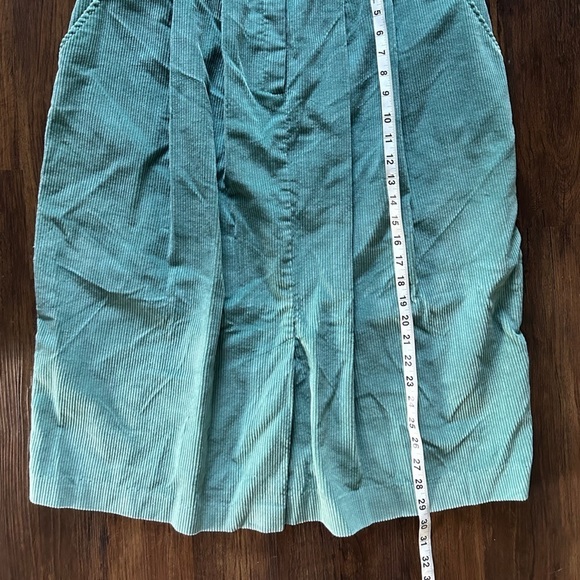 Vintage Truly Yours Green Teal Corduroy Midi Maxi Skirt Casual Fall 90s Retro 12 - Picture 6 of 7